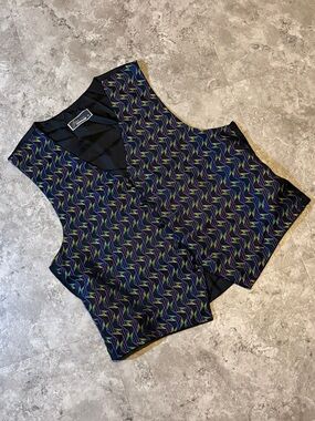 Bracci men’s vintage 90s patterned button up vest | geometric print colorful